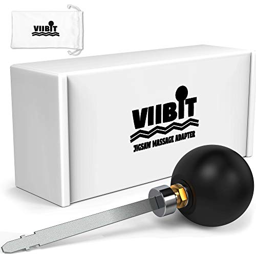 ViiBit Jigsaw Massage Adapter - Patent Pending Carbon Strengthened Steel Percussion Massager Tip | Universal T-Shank Jigsaw Compatibility with Cordless and Wired | Massage Oil Safe