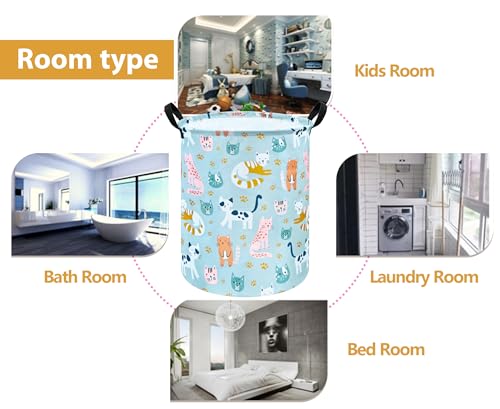 Image of Round Laundry Basket Storage Bins Nursery Hamper Gift Baskets for Home,Office,Home Decor