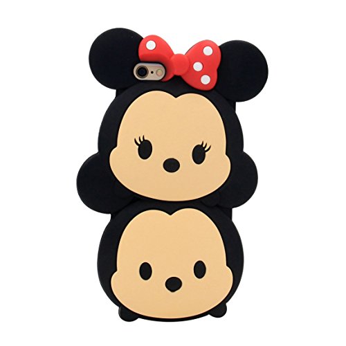 iPhone 6s Case, MC Fashion Cute 3D American Cartoon Characters Minnie and Mickey Mouse Silicone Phone Case Compatible for Apple iPhone 6/6s (Minnie and Mickey)