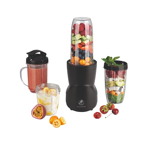 KOCHWERK Smoothie Maker 12-tlg | To-Go Deckel & 4 Mixbehälter | Für Obst,...