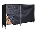 BroilPro Accessories 8ft Heavy Duty Vinyl Indoor Outdoor Firewood Storage Log Cover?Black