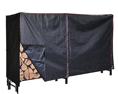BroilPro Accessories 8ft Heavy Duty Vinyl Indoor Outdoor Firewood Storage Log Cover?Black