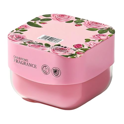Image of Pink Rose Air Freshener | Long-Lasting Fragrance for Car, Washroom, Room, Home & Office | Odor Eliminator Gel for Fresh, Pleasant, Invigorating Aroma (90 gm.)