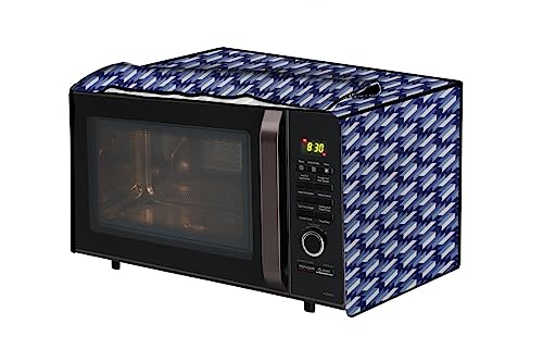 Image of The Furnishing Tree PVC Waterproof Microwave Oven Cover Compatible for Panasonic 27 L Convection NN-CD684BFDG Symmetric Pattern Blue