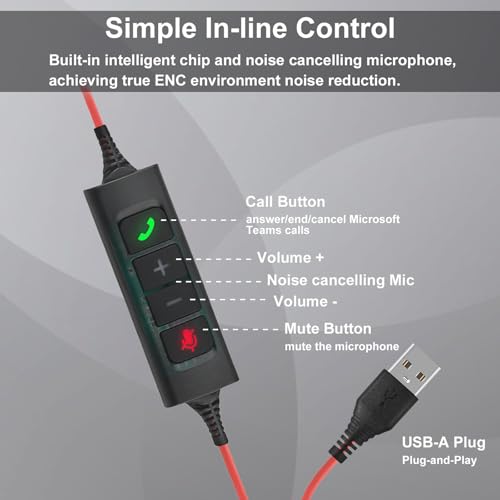 Casque USB avec microphone suppression du bruit éliminant les sons ambiants - 3