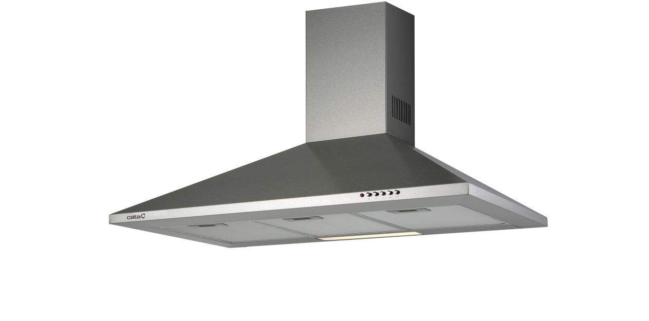 Cata Campana Extractora Decorativa de Pared V 500 3 Niveles de Extracción Iluminación LED Motor Extra Silencioso Filtros Lavables en Lavavajillas Sistema de Fácil Instalación Ancho 50 cm Color Inox