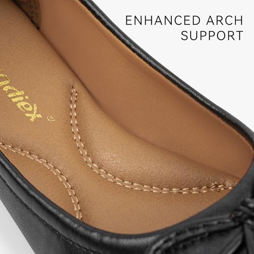 Womens Flats Ballet Shoes Comfortable Bowknot Round Toe Slip On Ballerina Dress Walking Flats Shoes with Latex Insole Low Wedge (Size Up)3