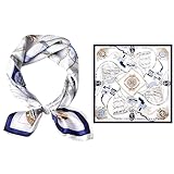 Foulard adopte polyester le satin chic pour assurer la qualité supplémentaire et la sensation de contact confortable, aussi, le modèle d'impression chic doit apporter l'élément élégant ajouté, qui montrera parfaitement votre charme et élégance (Szie 53*53cm)