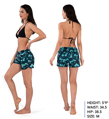 Actleis Womens Swim Shorts UPF50+ Board Shorts Quick Dry Beach Shorts Drawstring Sports Summer Bottom