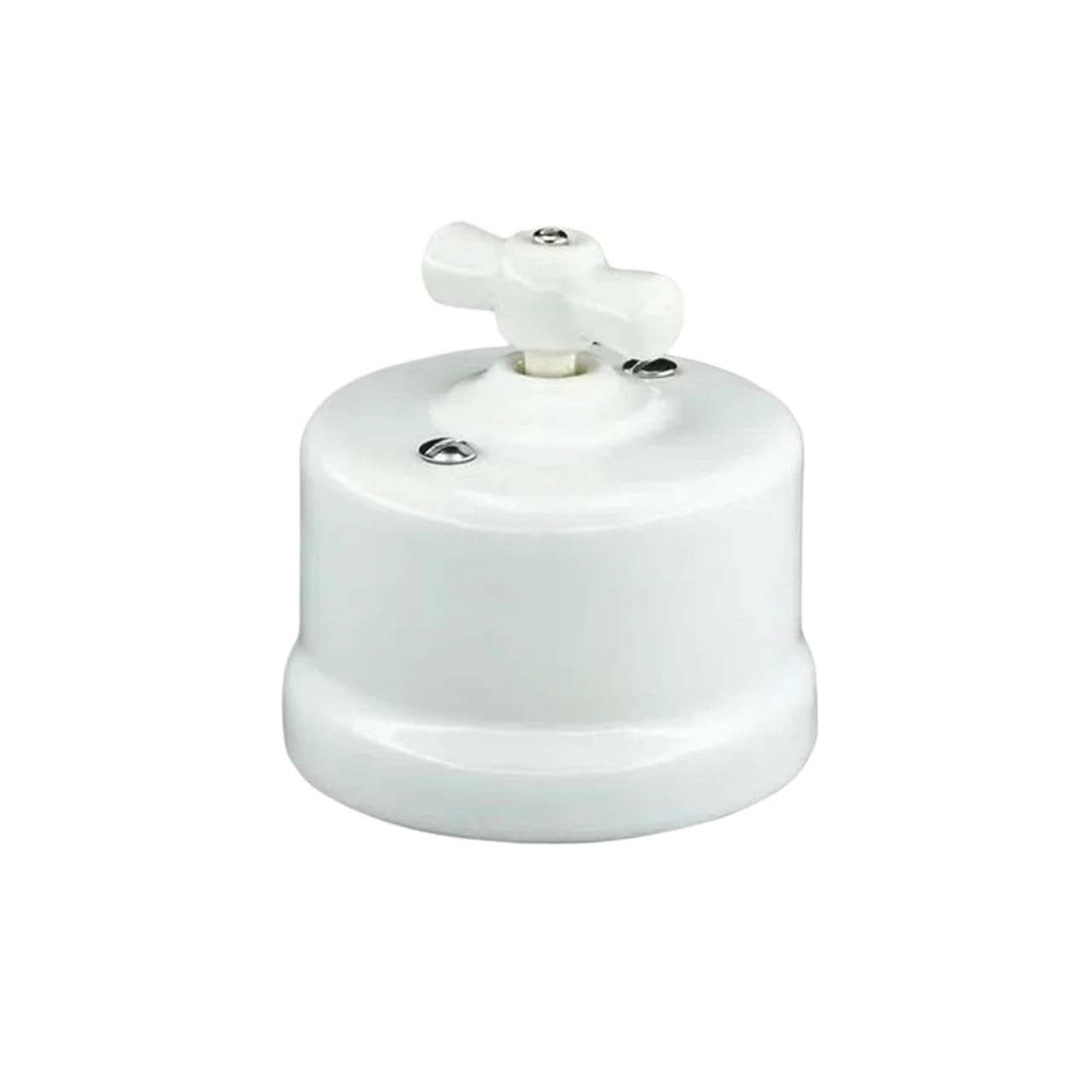 Interruptor giratorio de cerámica for luz de pared, interruptor de perilla de control de 2 vías for mejoras del hogar(Black Switch)