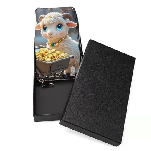 Little Lamb Brings Wealth Wallet, Elegant Wristlet Wallet with Multi-Card Slots, PU Leather Long Purse for Women, Men3