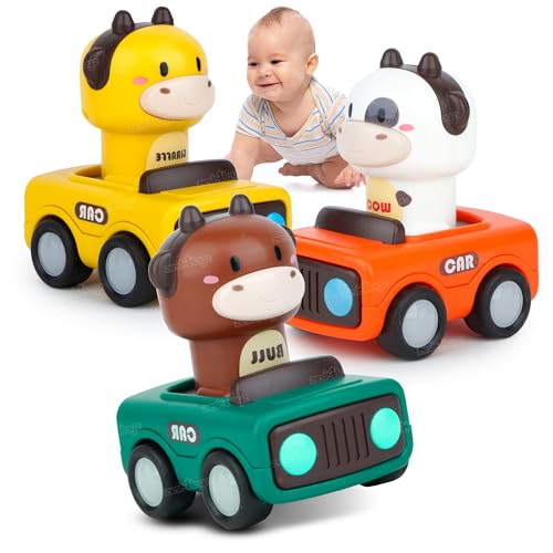 Image of Zest 4 Toyz Press and Go Car Toy for Kids Cartoon Animal Push & Go Cars Friction Powered Vehicles Educational Toys for Boys & Girls 12 Months+ (Pack of 3) Random Dispatch