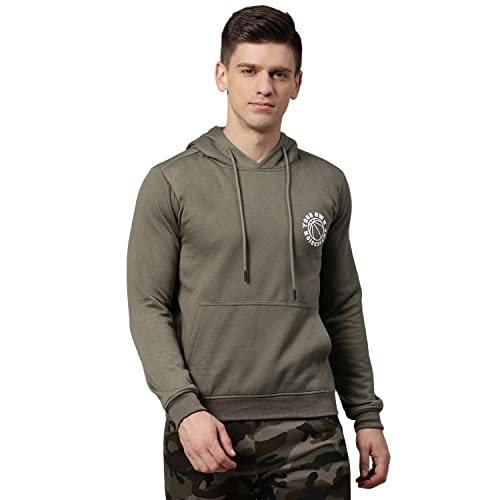 Dennis Lingo Sudadera con capucha de polialgodón para hombre, manga completa, ajuste regular, ropa casual de invierno para hombre (oliva, S)