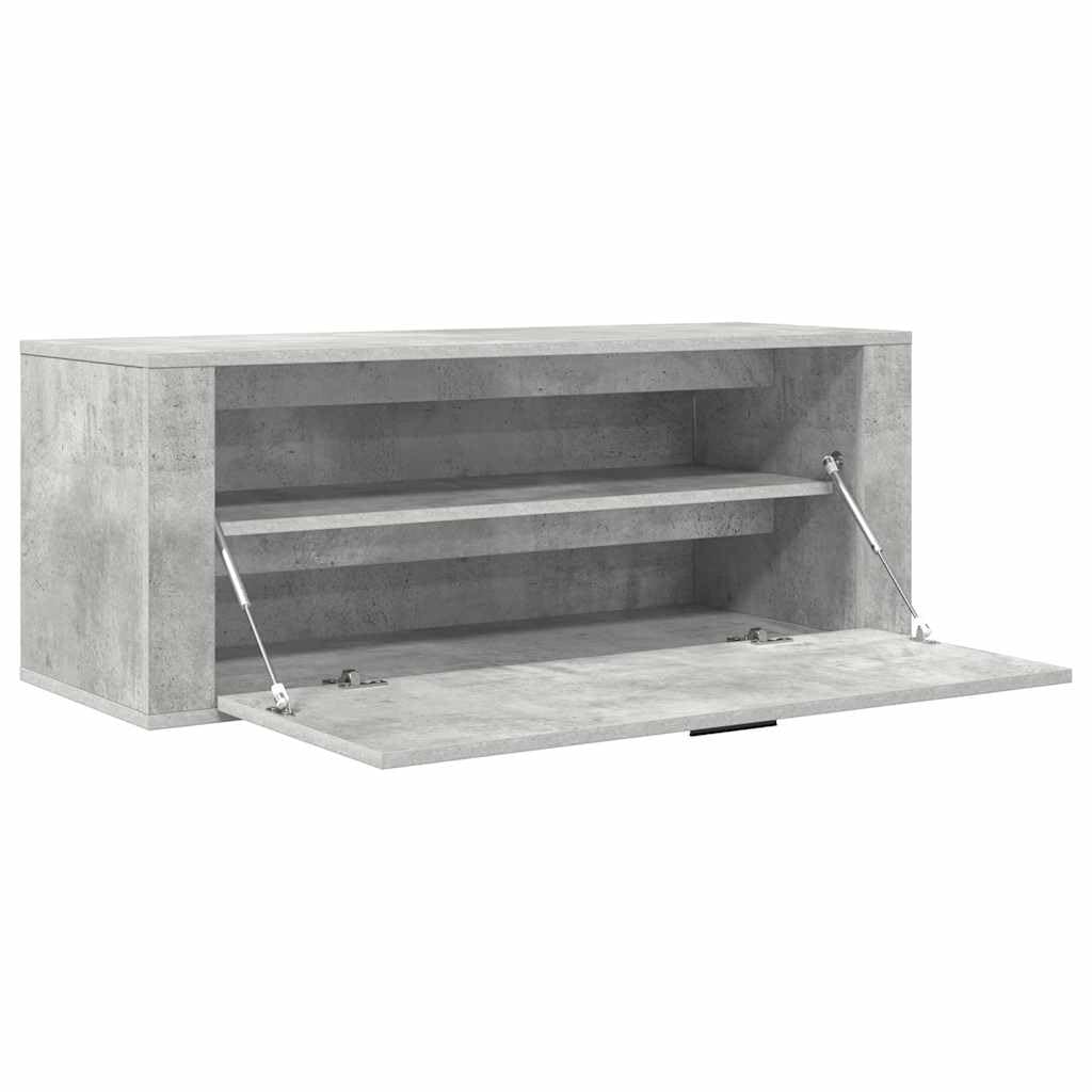 Inżynieryjna drewniana szafka na buty, 100x35x45 cm, szara