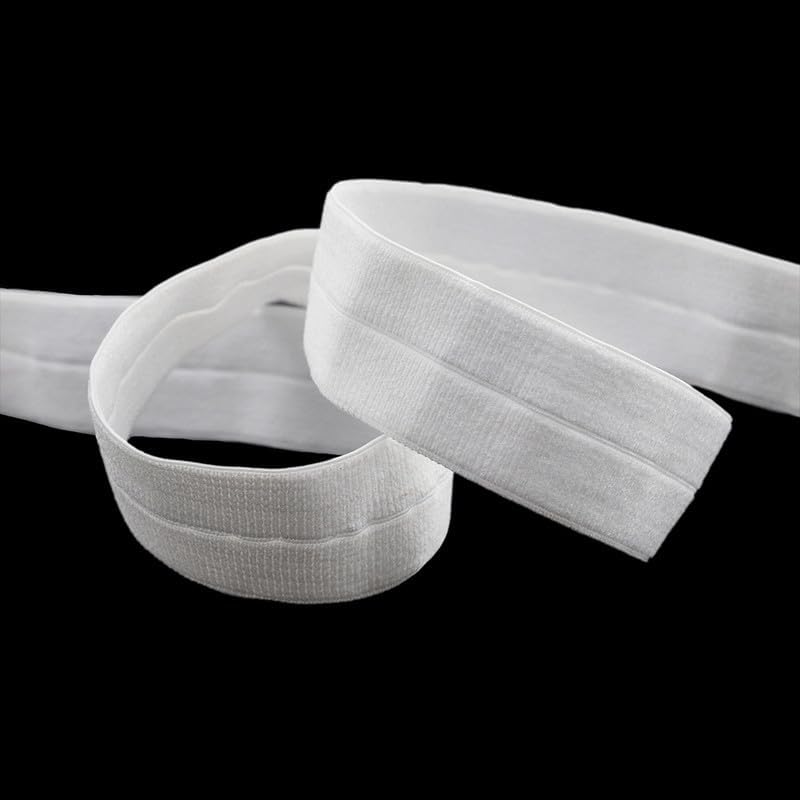 Generic Nine Looms Picot Loop Elastic Band for Sewing 100 Yard 1"" 25mm Ribbing White Roll Spool Decorative Frilly Lace Stretchy Ribbon for Lingerie Underwear Sewing Trim (100Y Ribbing White)