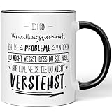JUNIWORDS Tasse, Ich Bin Verwaltungsfachwirt, ich löse Probleme, von denen du Nicht weißt, DASS du Sie hast, auf eine Weise, die du Nicht verstehst, Schwarz (5025138)