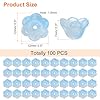 uxcell 100 Pcs Glass Flower Beads for Jewelry Making, Glass Trumpet Flower Spacer Beads Floral Loose Bead Caps Charm for DIY Necklace Earrings Bracelets Crafts Supplies, Light Blue #1