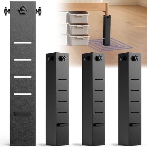 Metal Bed Risers, 5 Levels Adjustable Ccollege Dorm Bed...