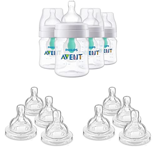Image of Philips Avent Anti-Colic Baby Bottles with AirFree Vent, 4oz, 4pk, Clear, SCY701/04