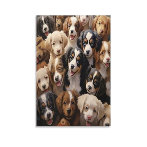 Border Collie peinture sur toile 50x75cm décoration murale maison