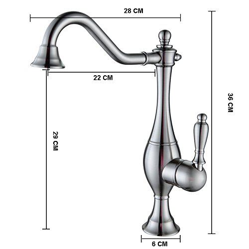 Wovier Brushed Nickel Waterfall Bathroom Sink Faucet,Single Handle Single Hole Vessel Lavatory Faucet,Basin Mixer Tap Tall Body