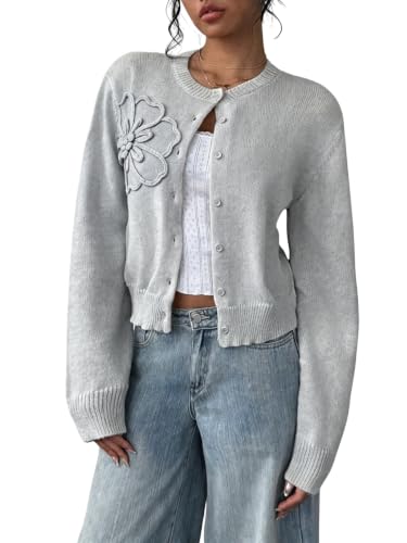 Image of SOLY HUX Women's Button Down Cropped Lightweight Cardigan Sweater | Cute Fall Fashion, 2026