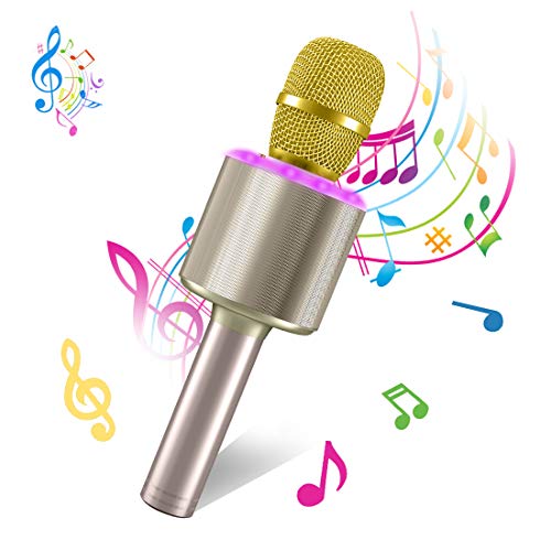 Wireless Bluetooth Karaoke Microphone,Portable Handheld Karaoke Mic Speaker Machine for Kid Adult Girl