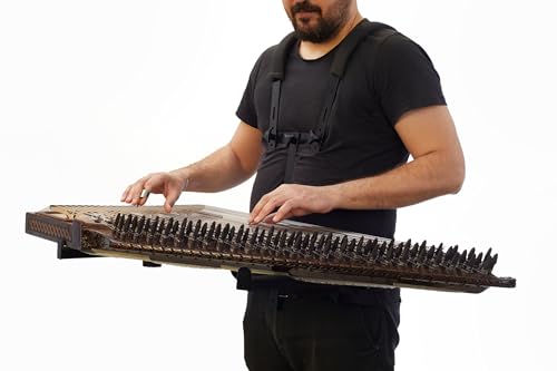 Ethnic Musical Kanun Stand, Shoulder Qanun Carrier for Turkish or Arabic Kanun, Comfortable Stand and Hold, Adjustable, Soft Foam Arms, Durable Metal Base, Padded Case