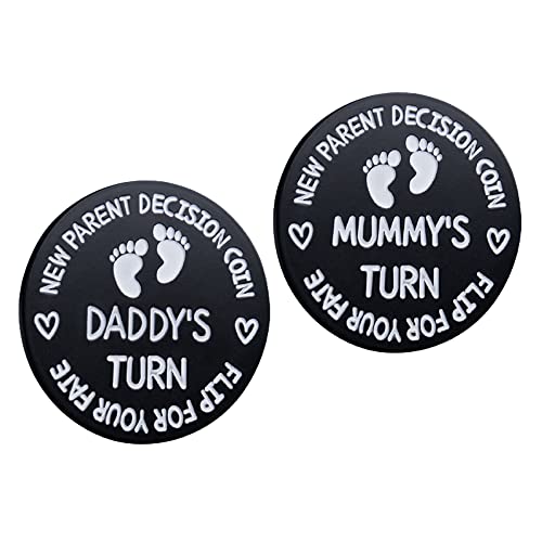 Image of New Dad Mom Gifts Funny Decision Making Coin, New Parent Mummy Daddy Pregnancy Women First Time to be Moms Dads Mother's Day Father's Day Gifts Double Sided