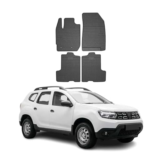 OMAC Gummi Fußmatten kompatibel mit Dacia Duster 2017-2024 Automatten Gummi Schwarz 4tlg