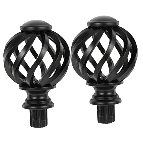 SOLUSTRE 2pcs Curtain Rod Decorative Finials Cage End Caps for Curtain Rods Installation Premium Quality Accessories for Home Decor