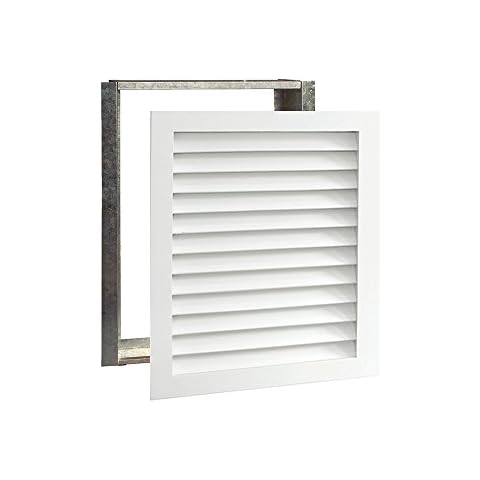 Worth Home Products - 20 Wide x 25 High Decorative Wood AC Return Grille for Walls - Luxury Louver Design - Primed White Vent Cover - Holds 20x25x1 Air Filter - Easy DIY Install Cold Air Intake Cover