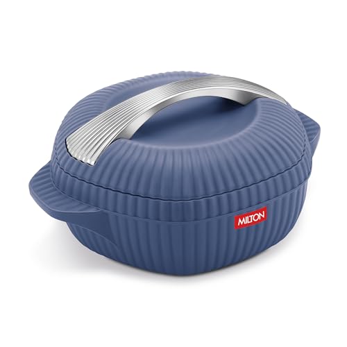 Image of MILTON Oyster 1500 PU Insulated Inner Stainless Steel Casserole, 1275 ml, Royal Blue, BPA Free, Food Grade, Hot and Cold, Easy to Carry, Easy to Store, Chapati, Roti, Curd Maker