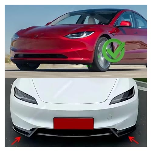 Divisor de parachoques delantero acabado Gloss Black para Tesla Model 3 Highland 2024 6