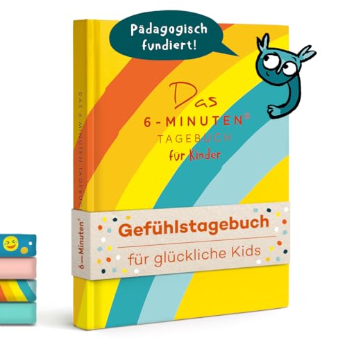 6-Minuten Gefühlstagebuch Kinder 6-12 Jahre - Gefühle verstehen, Selbstbewusstsein & Achtsamkeit aufbauen - Tagebuch Mädchen & Jungs - Gefühle Buch