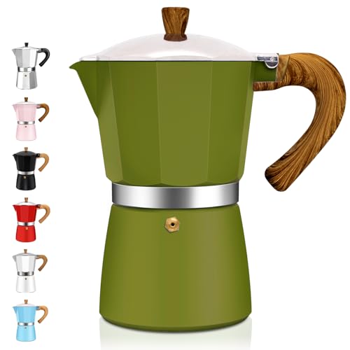 DITOSH 3 Cup Aluminum Espresso Stovetop Moka Pot Express Coffee Maker Percolator Italian Classic Mocha Coffee Machine for Italian and Cuban Cafe Brewing for Home & Camping 150ml 5oz
