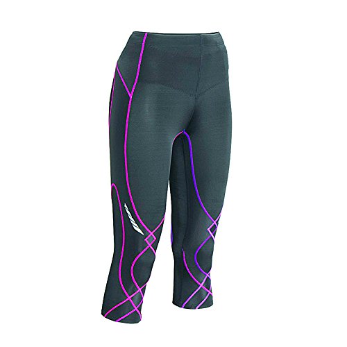CW-X Women's 3/4 Stabilyx Tights, Black/Purple Gradation, Small
