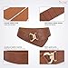 JASGOOD Women's Fashion Vintage Wide Elastic Stretch Waist Belt with Gold Interlock Buckle Halloween Belt (Brown,Suit Waist 36-42 Inch)