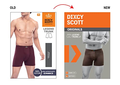 Image of Dixcy Scott Originals Men 100% Combed Cotton Sweat Absorbent Waistband Long Trunk (Pack of 3)