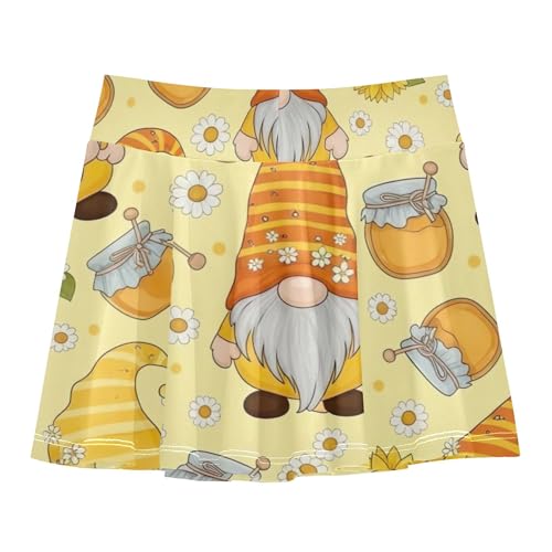 Cute Gnome Yellow Orange Honey Girls' Shorts Athletic Skorts Tennis Skirts Toddler Neon Teen Cheer 3t2