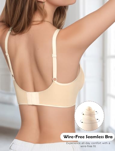 FEOYA Womens Girls Seamless Bras Wireless Bras Lightly Padded Adjustable Straps Breathable3