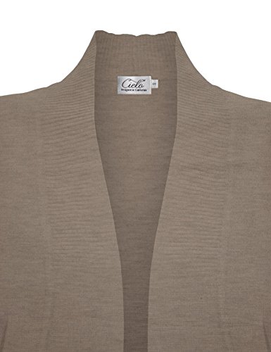 Image of Cielo Women's Solid Basic Open Front Pockets Knit Sweater Cardigan