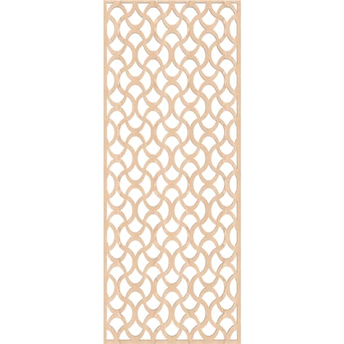 Image of Resort Decorative Pierced Fretwork Wood Wall Panels, 21 3 /8 inchW x 54 3 /8 inchH x 1 /4 inchT, Red Oak