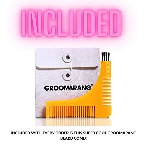 Beard Bib GROOMARANG Beard Catcher Shaving Apron for Men - PLUS Beard Shaping Comb Template Beard Bib GROOMARANG Beard Catcher Shaving Apron for Men - PLUS Beard Shaping Comb Template