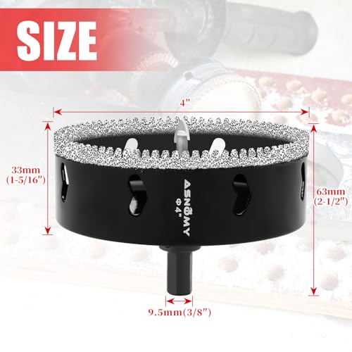 image for ASNOMY 4 Inch Diamond Hole Saw with Pilot Drill Bit, 4