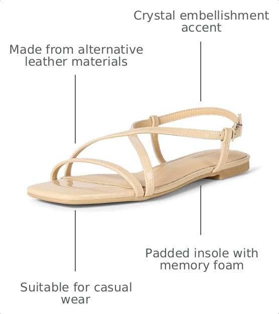 Image of Amazon Essentials Women's Flat Strap Sandals with Memory Foam