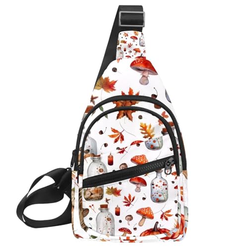 Riñonera cruzada con estampado de calabaza para entrenamiento y senderismo