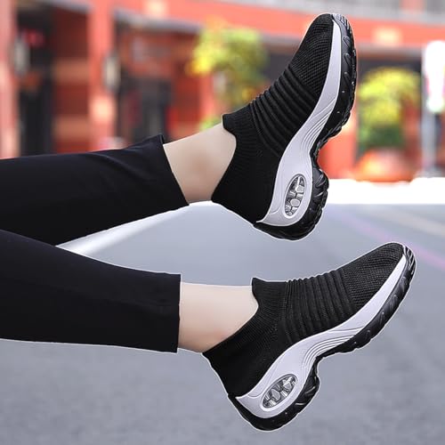 Image of Non Slip Work Shoes Women, Slip On Sneakers Women,Work Shoes Walking Gym Nurse Mesh Casual Fashion Sneakers Comfort Breathable Lightweight