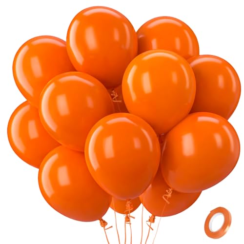 QIFU Ballon Orange-100 Pièces Ballons Anniversaire Orange Mat, Ballon De Baudruche,Ballon Latex...