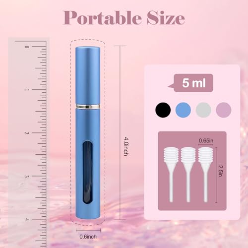 YOCASII 4PCS Perfume Atomizer Refillable Perfume Bottle Travel, Mini Spray Bottle Cologne Travel Bottle, Mini Perfume Bottle, Vacation Essentials and Toiletry Containers for Traveling3